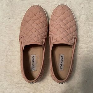 Pink slip-on flats